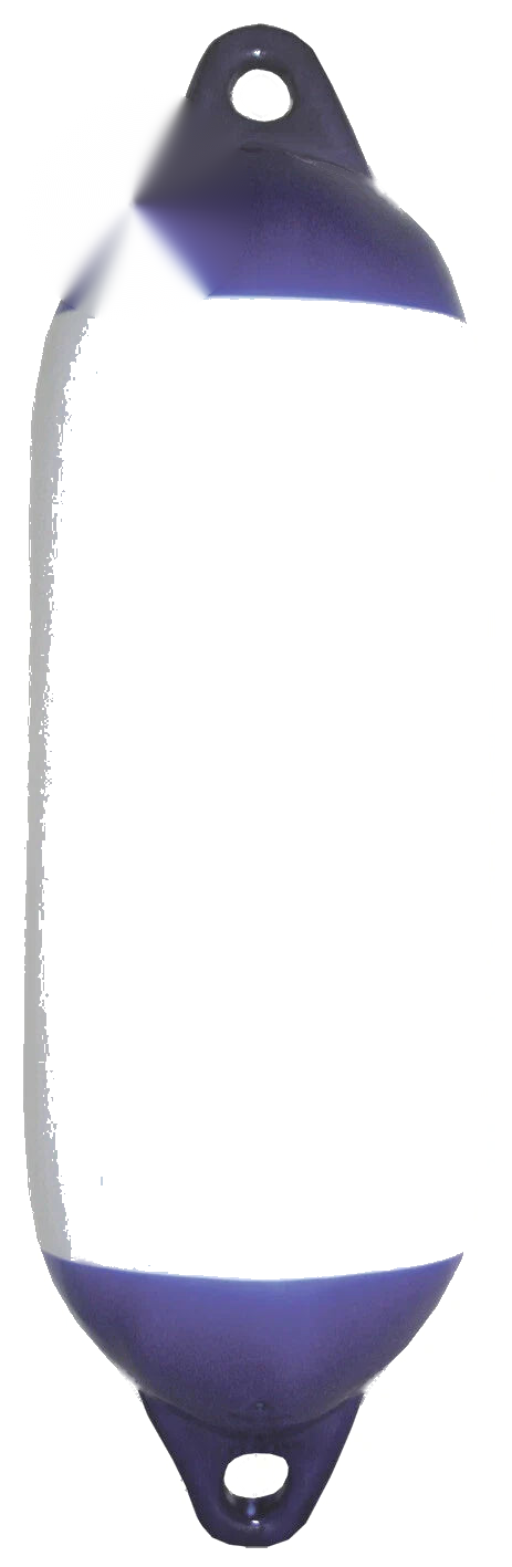 Heavy Duty Boat Fender Mooring White/Blue End PVC 600mm x 180mm