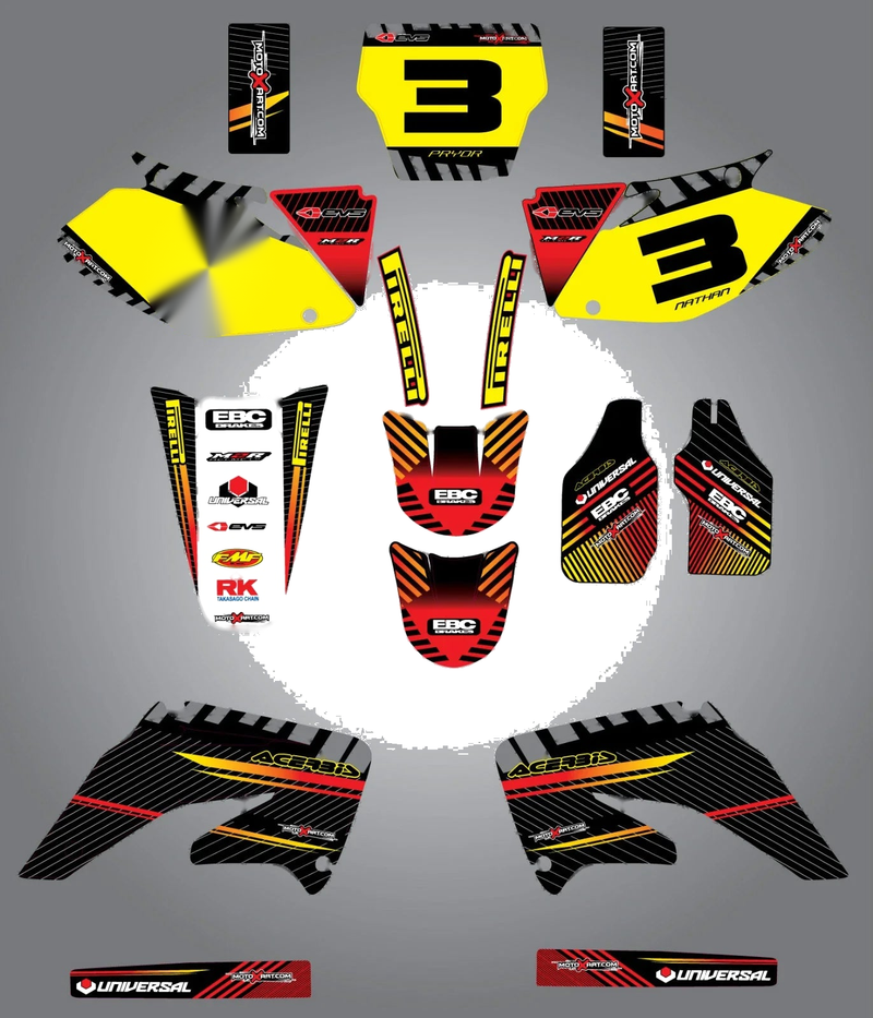 Honda CRF 450 (2002-2004) - Factory Style Stickers Full Custom Graphic Kit