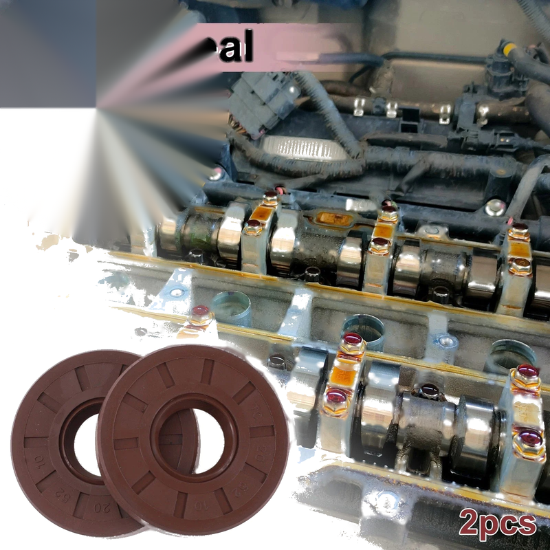 Oil Seal 20x52x10mm Seal Ring Rotary Shaft Seal FKM Brown 2 Pcs