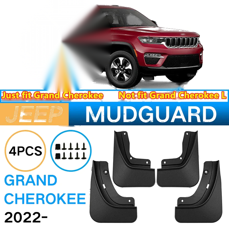 Grand Cherokee 4 x Mudguard Splash Fender Guards Mud Flaps (2022–2024)