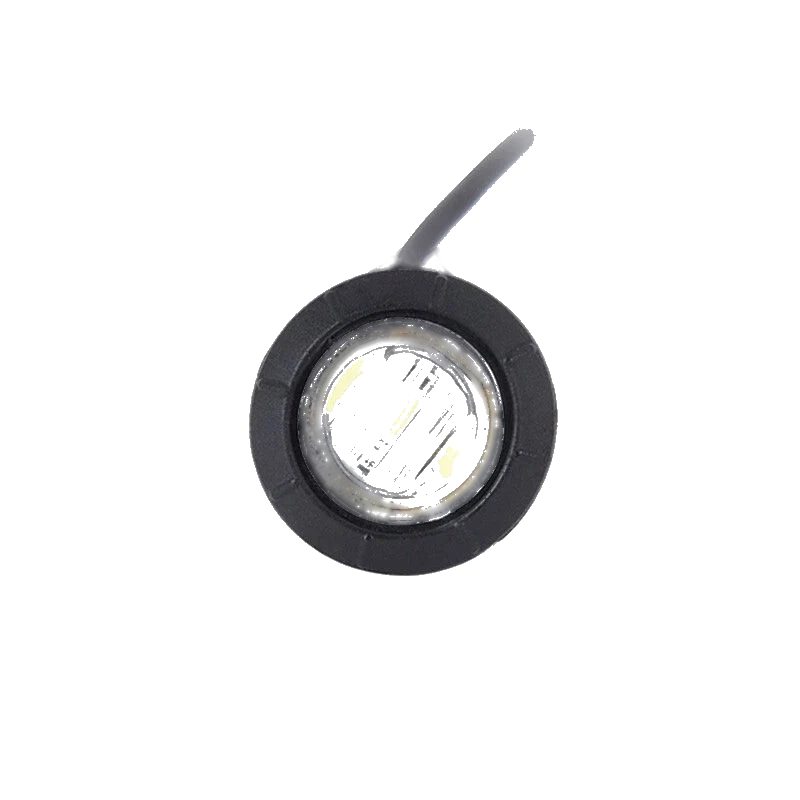 Car / Truck / Trailer White LED Button Marker Light 4x 12V/24V