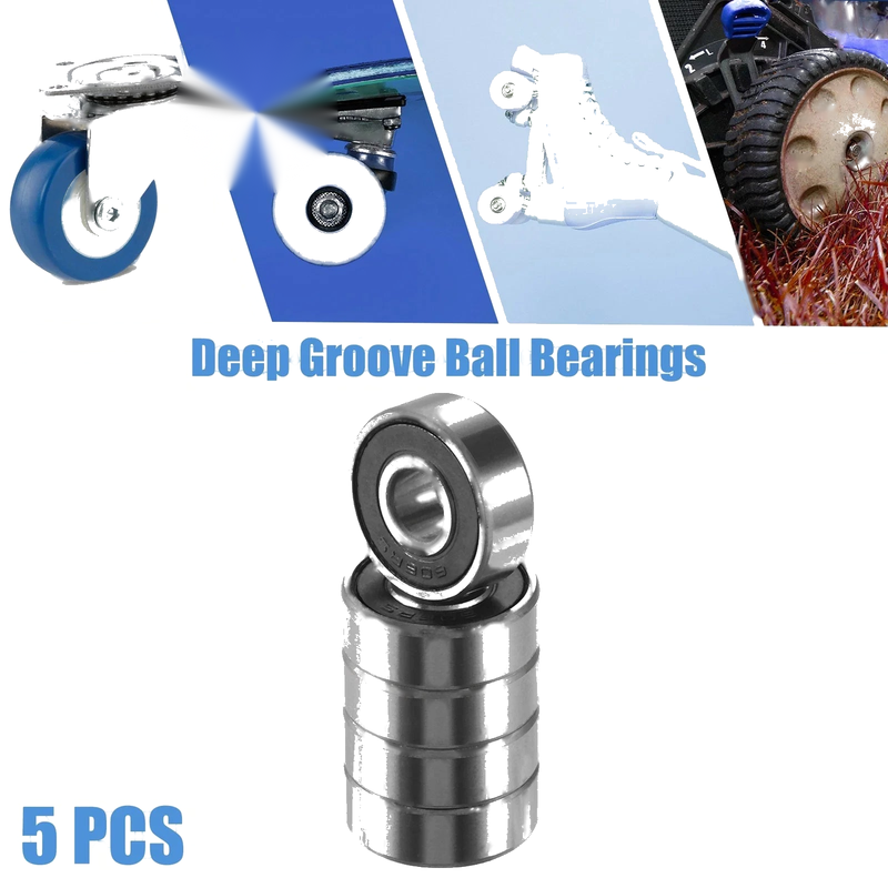 5 x 6x17x6mm Double Rubber Sealed Auto Deep Groove Ball Bearings