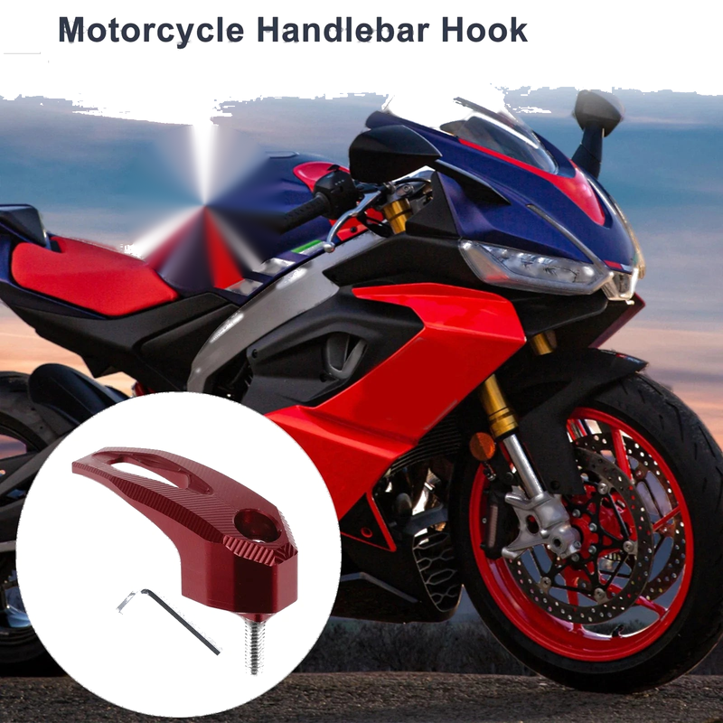 Rectangle Aluminum Alloy Motorcycle Hanging Hook Hex Screw Wrench Red