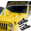 Jeep Carbon Fiber Black Front Engine Hood Hinge Cover Trim (2018-2023)