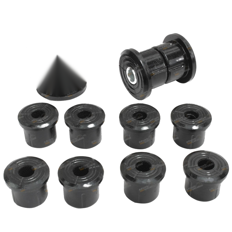 Sierra LJ SJ SJ410 SJ413 MG410 Full Leaf Spring Shackle + Poly Bush Kit