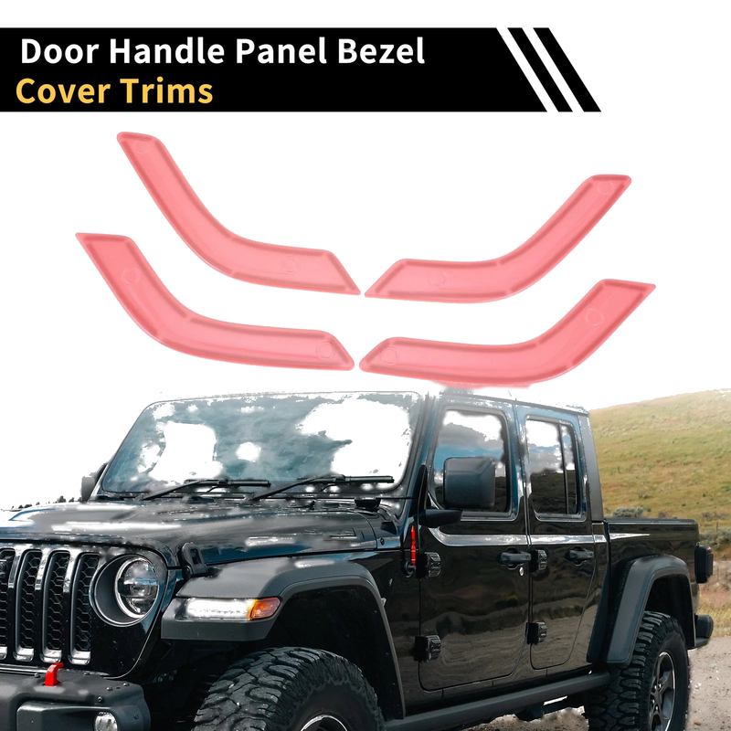 Jeep Wrangler JK JLU Front Rear Door Handle Bezel Cover Trims (2018-2023)