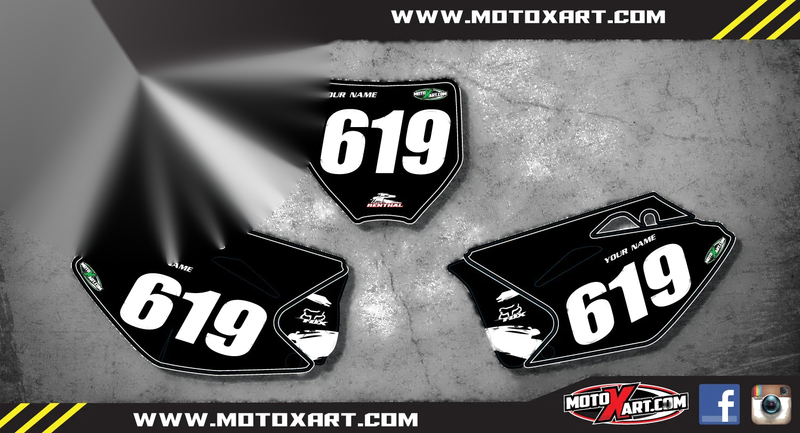 Kawasaki KXF 450 Custom Number Plate Kit/Decals (2006-2008)