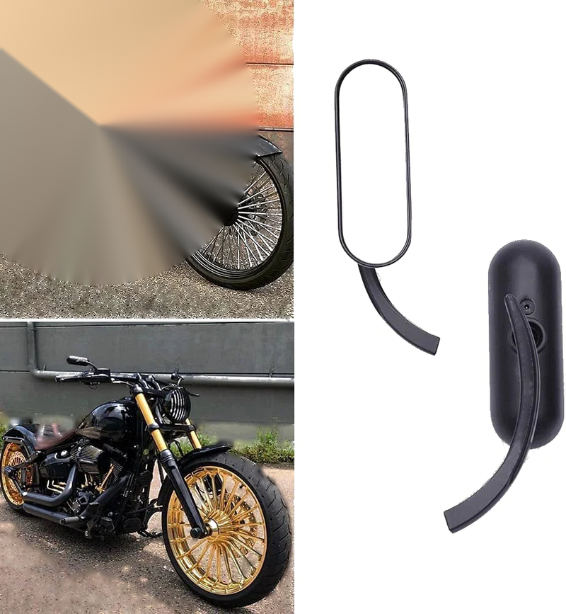 Harley Sportster Dyna Softail Black Mini Oval Rear View Mirror
