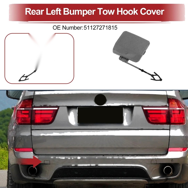 BMW X5 E70 (2011 - 2013) Gray Tow Hook Cover Cap