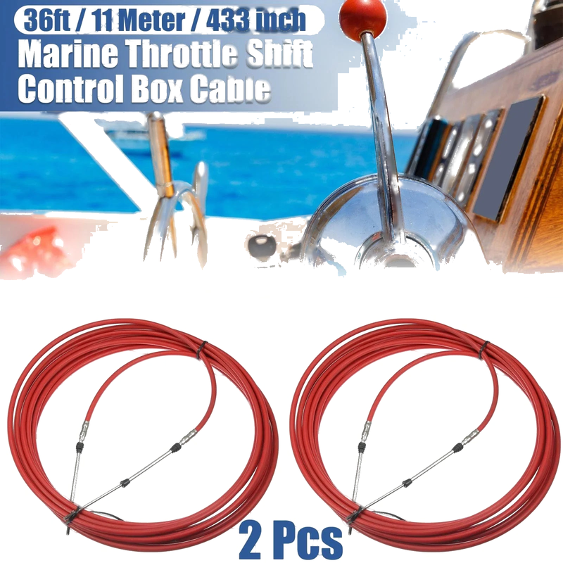 Yamaha Red Cable 2 x 36ft Marine Type Shift Remote Control Box