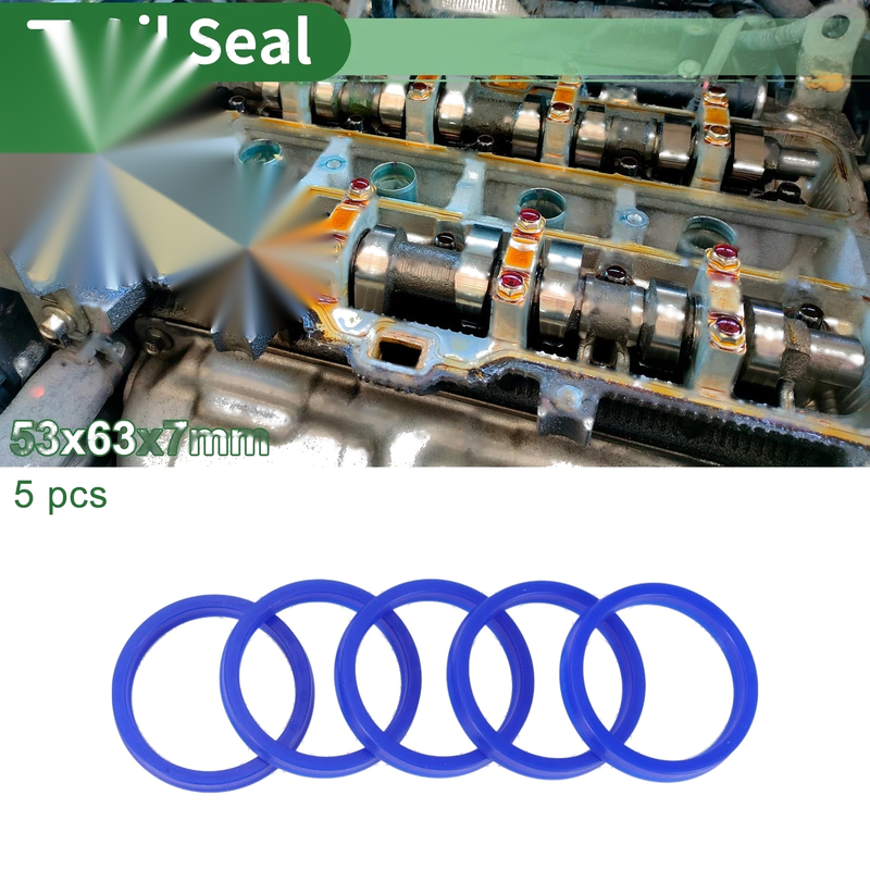 Make Model Oil Seal 55x65x9mm Rotary Shaft Seal TPU Blue 5 Pcs