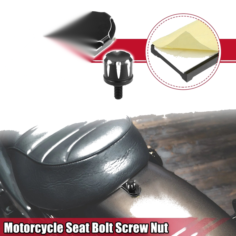 Harley Davidson Motorcycle Seat Bolt Screw with Knob Cover Set