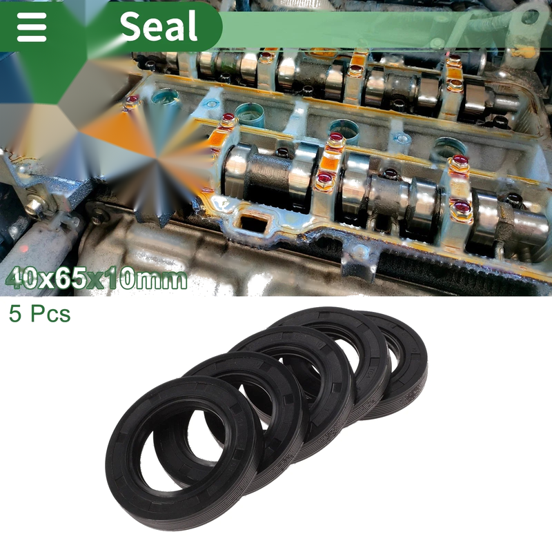 Oil Seal / 40x65x10mm / NBR Rubber High Pressure Black 5 Pcs