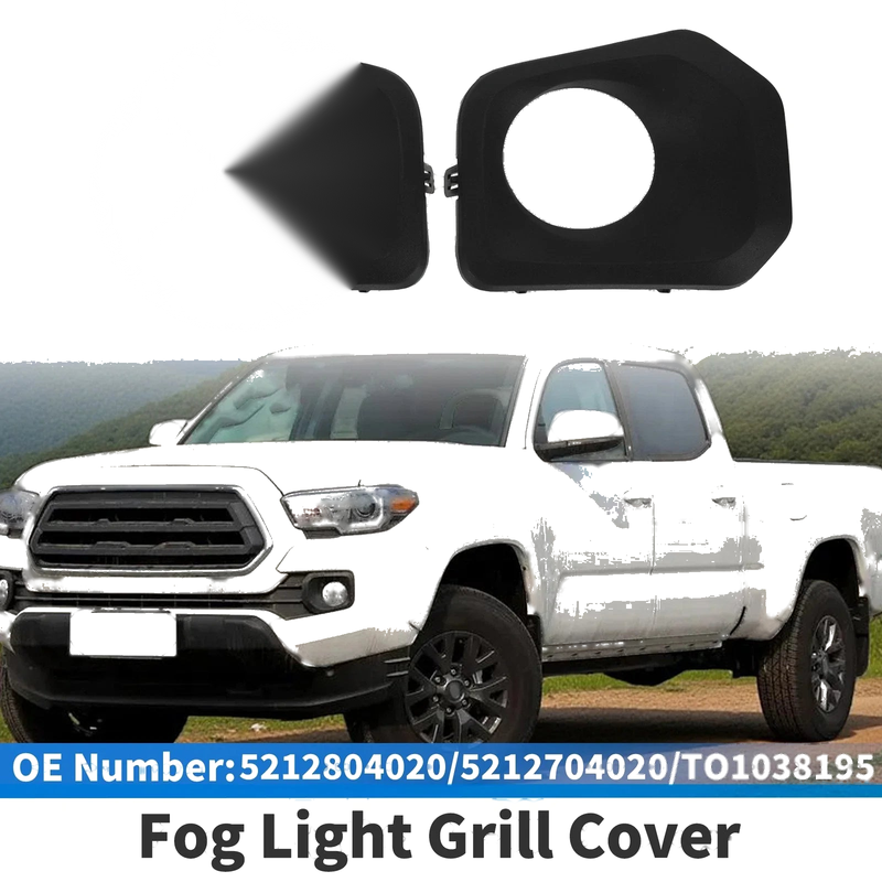 Toyota Tacoma Front Bumper Fog Light Cover Black ABS