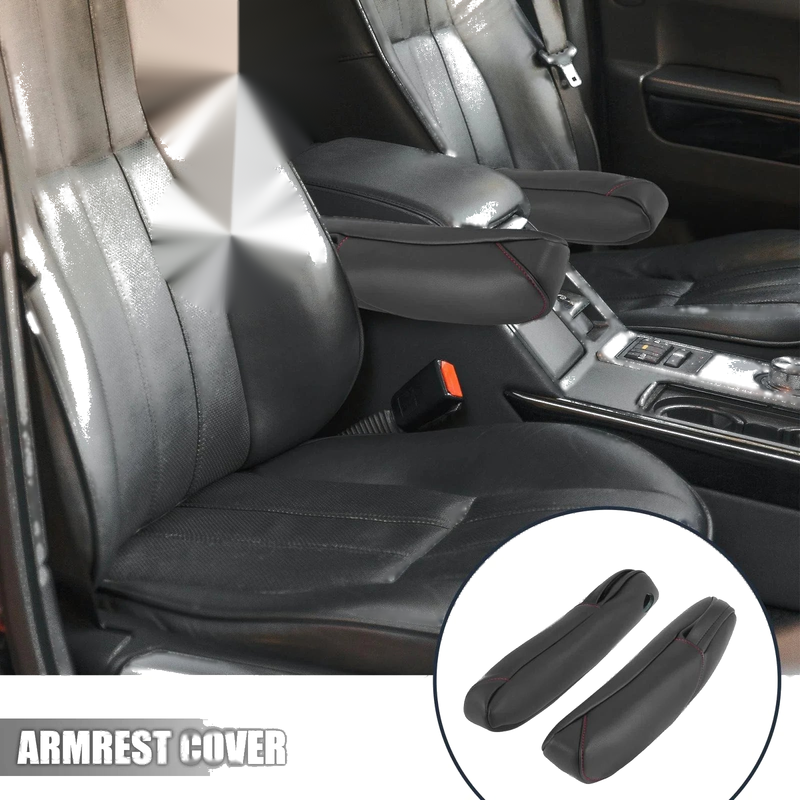 Honda CRV Black Front Seat Armrest Cover  Red Line (2010-2011)
