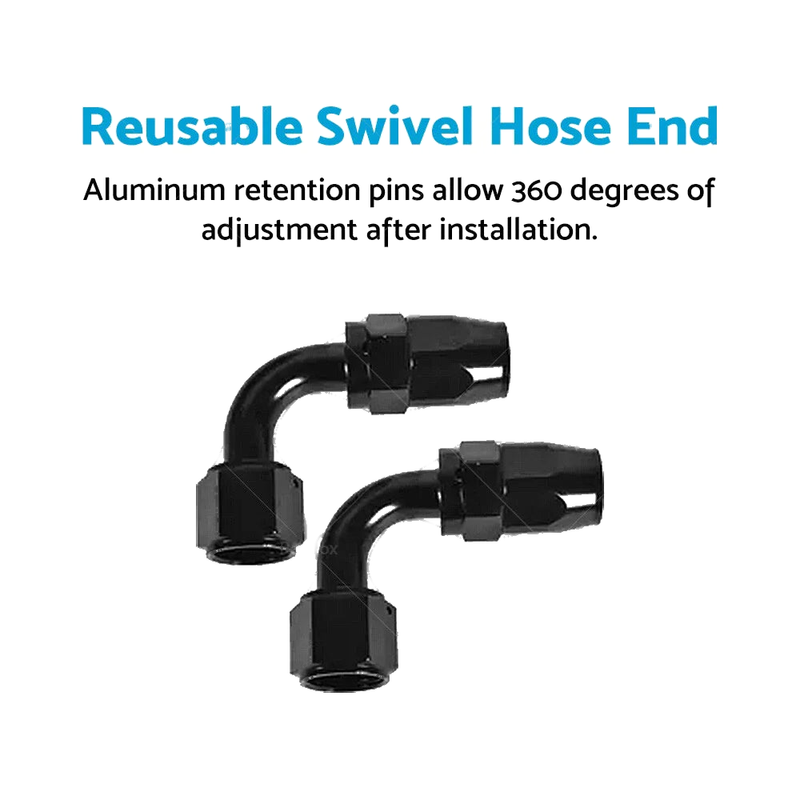AN10 10 AN 90° Swivel Fast Flow Oil Fuel Hose End Fitting Adaptor