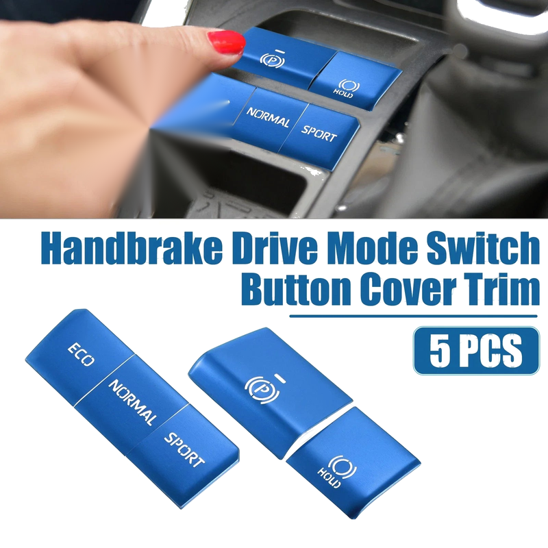Toyota RAV4 5x Handbrake Drive Mode Button Metal Cover Trim (2019–2022)