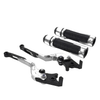 Yamaha TMAX 500 530 Silver Extendable Brake Clutch Levers Grip Set