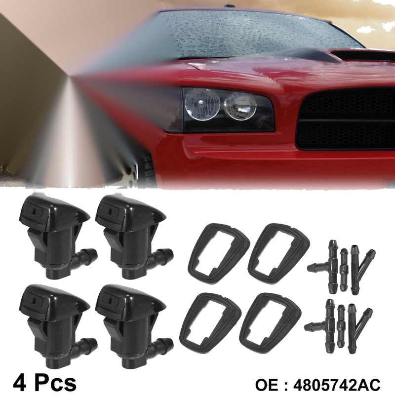 Toyota Solara w / 6-Connector 4pcs Front Windshield Washer Nozzle