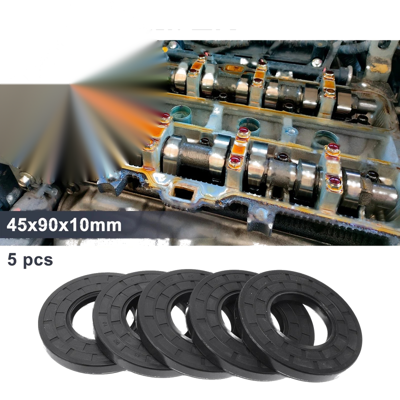 Make Model Oil Seal Nitrile Rubber 45x90x10mm Black 5 Pcs