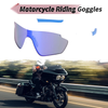 Goggles Motorcycle Riding Blue Lens White Frame PC Cycling Sunglasses