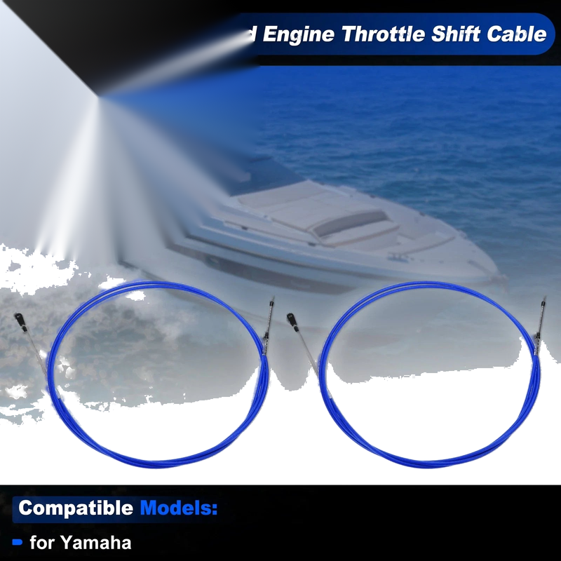 Yamaha 2 x 12 ft Blue Boat Throttle Shift Control Cable