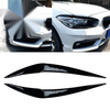 BMW 1 Series Headlight Eyelids Chrome Trim Cover ABS Black (2015–2018)