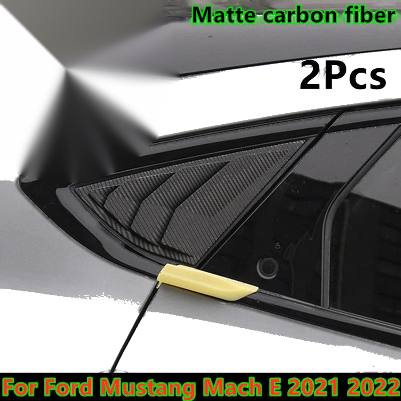 Ford Mustang Mach-E Matte Carbon Fiber Window Louvers Cover (2021–2022)