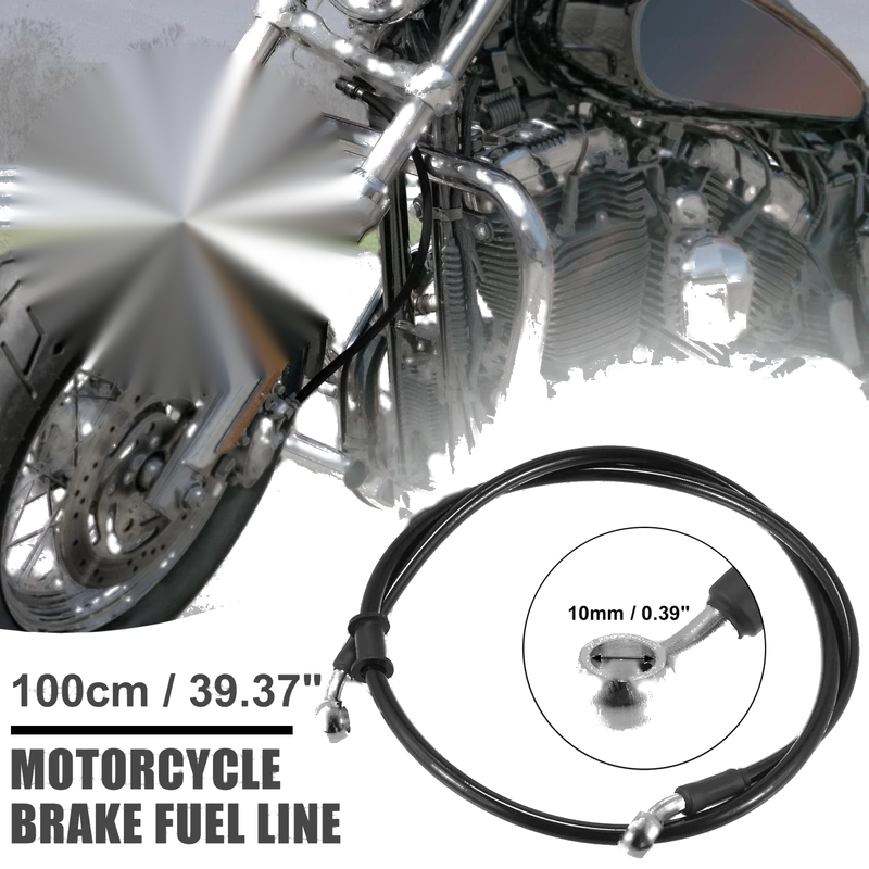 Motorcycle ATV 100cm 39.37" 10mm Braided Brake Clutch Oil Hoses Line Pipe