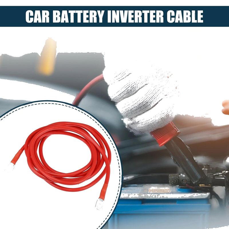 Car Battery Inverter Cable 8AWG 8ft Marine Copper Wire Red 1pc