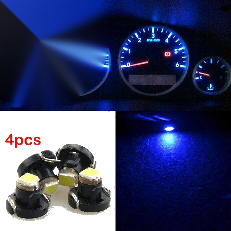 4 x Blue T3 Neo Wedge LED Dashboard HVAC Light Bulbs