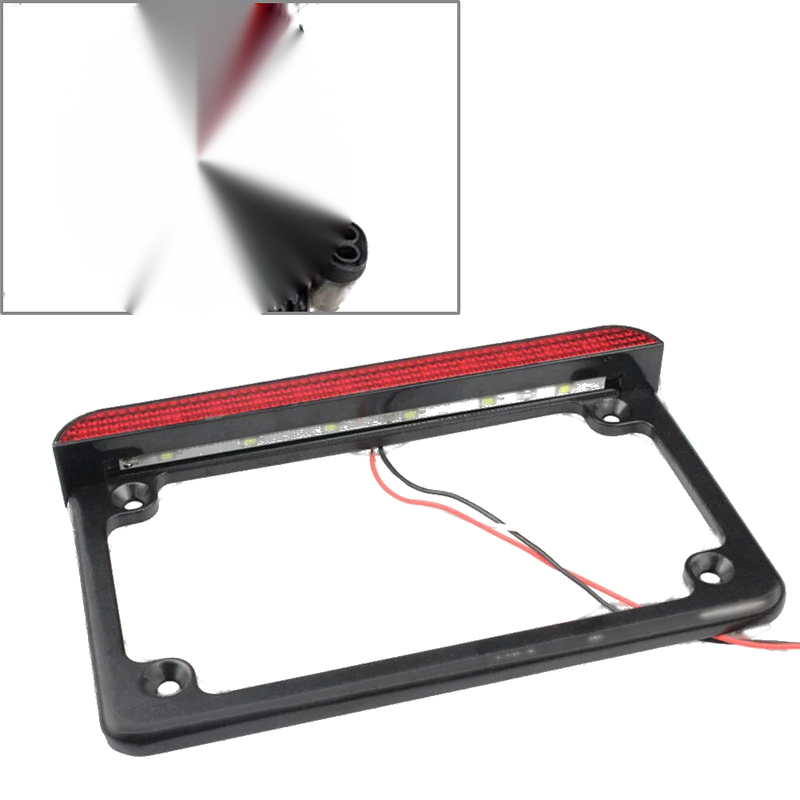 LED Light Motorcycle License Plate Frame & Brake Tail Light Bracket