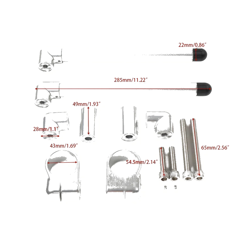 Various Models 43MM Cafe Racer 7/8" Motorcycle Universal Clip-On Handlebar