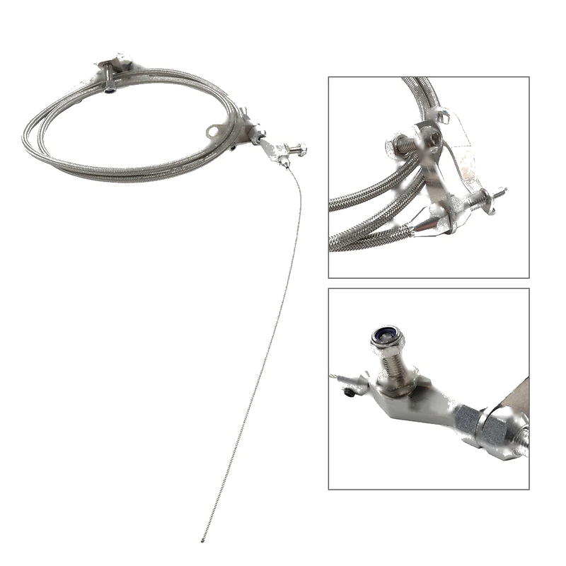 Ford C6 Transmission Stainless Steel Braided Kick Down Detent Cable