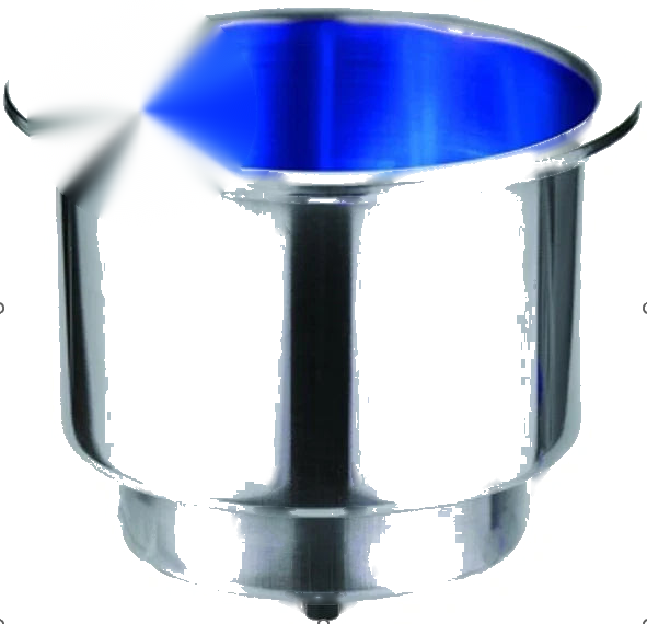 Caravan / Boat / RV Polished S/S Recessed Drink Holder with Blue LED