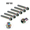 Motorcycle Bike 6pcs M8x60mm Titanium Torx Head Flange Screws