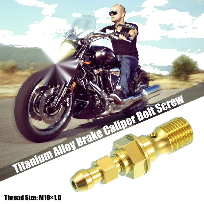 Motorcycle Master Cylinder Screw / 1x M10x1.0 / Titanium Alloy Gold Tone