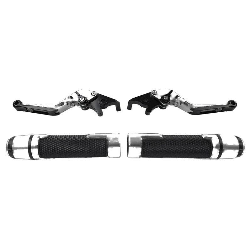 BMW S1000R S1000RR Silver Extendable Brake Clutch Levers Grip Set (2010-2023)