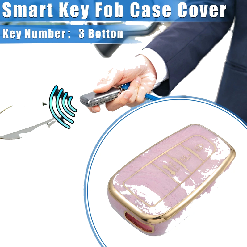 Toyota Prius TPU Pink 3 x Button Remote Smart Key Fob Cover Case (2006–2022)