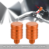 Motorcycle 2 x M8x1.29 Right Mirror Plugs Screws Aluminum Alloy Orange