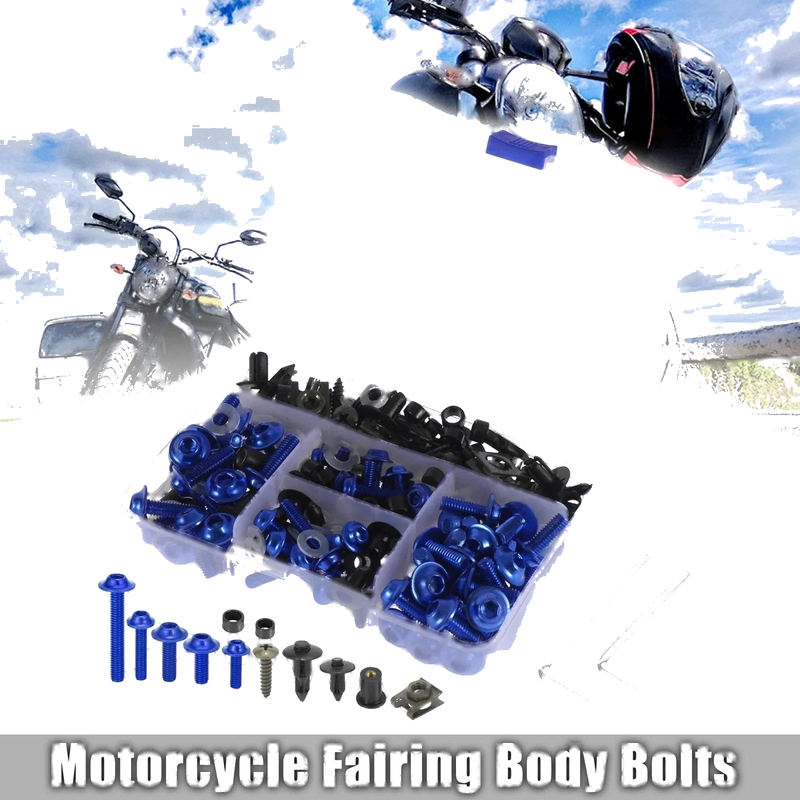Yamaha Honda BMW 195pcs Fairing Bolts Fastener Blue