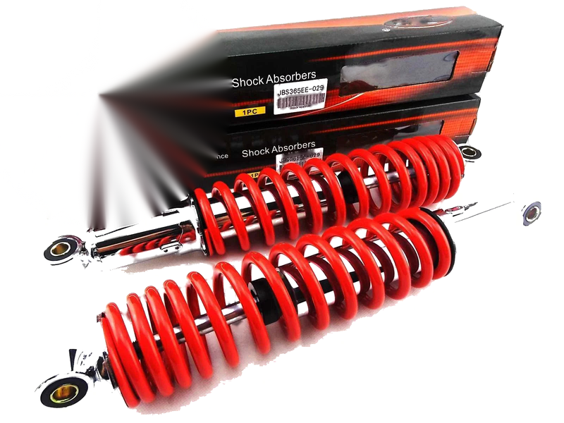 Yamaha XT500 365mm JBS Red/Chrome Shock Absorbers (1977-1981)