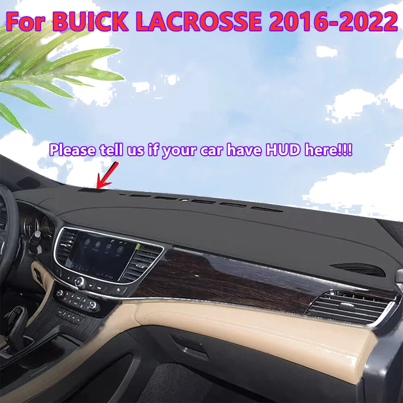 BUICK LACROSSE Black Leather Dashboard Cover Dash Protector Mat (2016–2022)