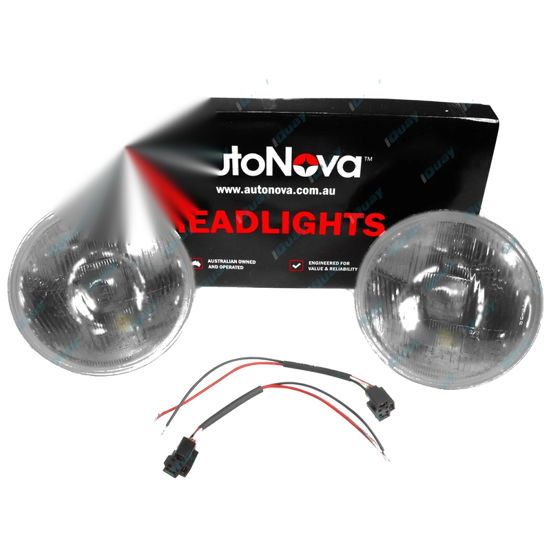 7" Round Curved Glass Headlight Pair