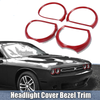 Dodge Challenger 4 x Red Headlight Cover Decor Rings (2015-2021)