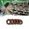 Oil Seal 22x42x10mm FKM Rubber High Pressure Brown 5 Pcs