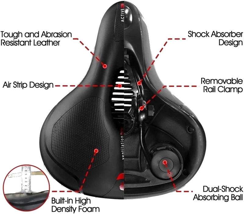Bicycle Big Wide Bike Seat Gel Cruiser Saddle Extra Comfort Pad