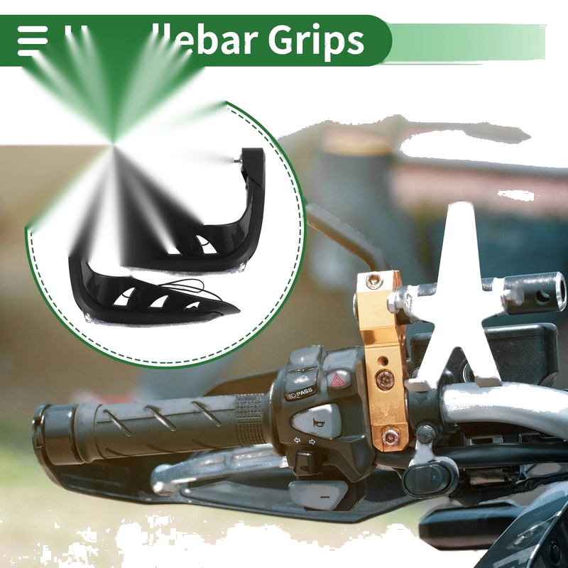 Motorcycle Handlebar End Diamond Pattern Black Hand Grips Cover Kit