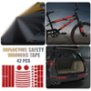 Bike Motorcycles 42pcs Reflective Safety Warning Tape PET Red