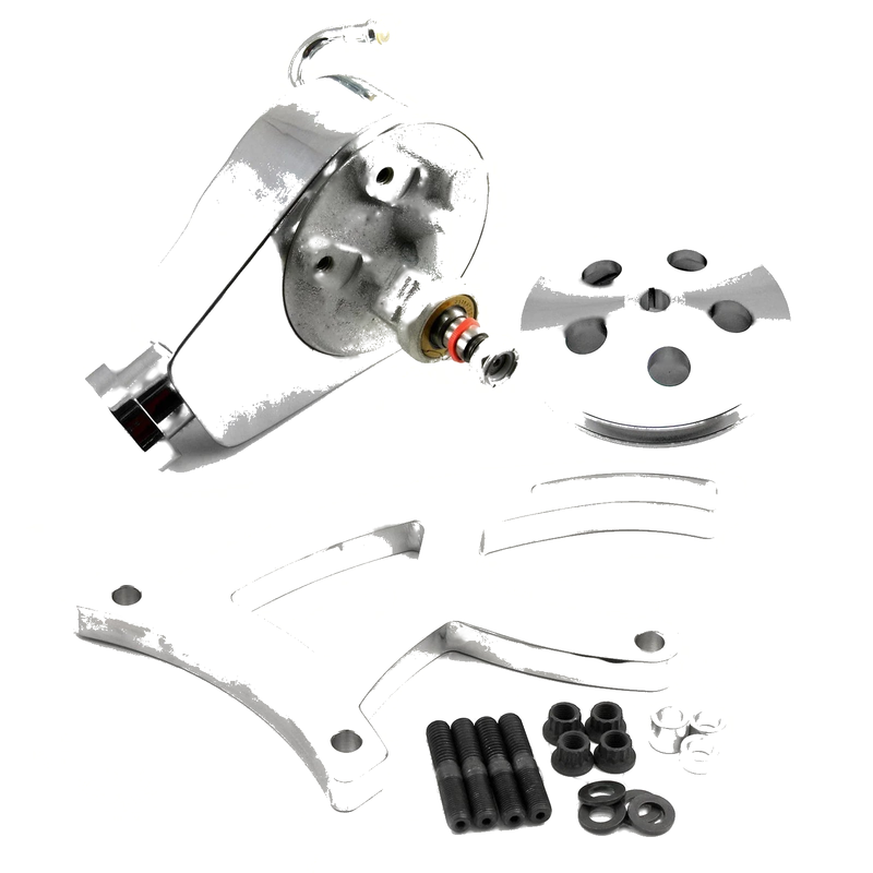 Ford 302 351C Cleveland Power Steering Pump, Billet Bracket & Pulley